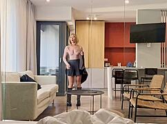 Student unaware step brother spies on her antics