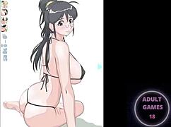 anime girl getting fucked by a big dildo in the game