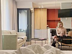 Student unaware step brother spies on her antics