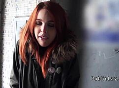 Redhead Spanish Student Gets Wild in Public Group Banging Session