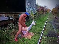Muscular Cop Passionately Fucks Trans Beauty Barbie Anderson On Train
