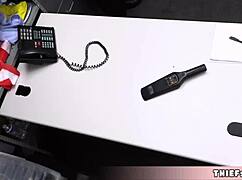 Pretty Teen Caught Stealing Sextoy Faces Horny Security Guard