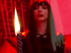 A witch summons cunnilingus demon while reading cards