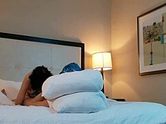 Petite goth sucks deep on teen cock