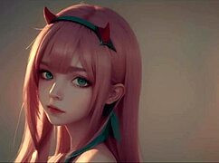 ai generated zerotwo awaits your wildest hentai fantasies.