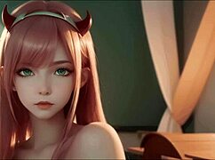 ai generated zerotwo awaits your wildest hentai fantasies.