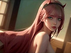 ai generated zerotwo awaits your wildest hentai fantasies.