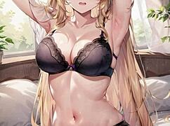 Intense 3D birthday pussy play