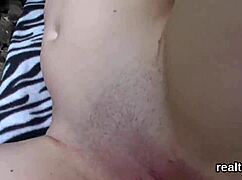 Czech nympho seduced in shop, strips and blows POV