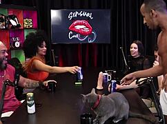 pedro chats playboy santa caliente as hot black chick freaks big black cock