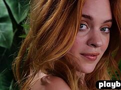 hairy pussy redhead model celeste rasmussen posed naked and exposed beautiful curvy body