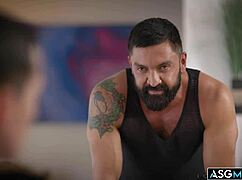 stepdad dominic pacifico and stepson nicholas adams in intense bareback action