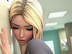 gwen's intense workout with blowjob and vagina stimulation in 3d cartoon
