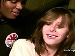 i dared my skinny girlfriend to flash and fuck outdoors with a black guy