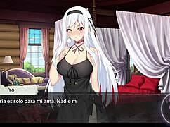 The witch faces another naked prison in this hentai game.