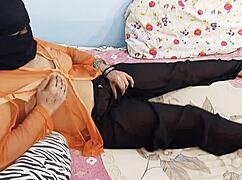 She talks dirty with her Indian friend on video call, showing off her big tits and ass.