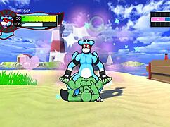 Oh so hero gay hentai with endless cumshot and hot footjob on beach