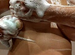 Stepbrother, look at my natural tits in the shower while I jerk your cock