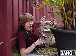 richelle ryan backyard fun with chris lockwood and ethan, deepthroat and riding