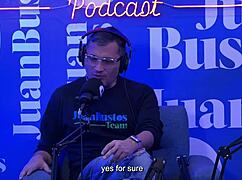 Andrea Pardo cums 5 times on a sex machine during Juan Bustos podcast