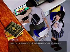 Brunette college babe in erotic anime hentai game action. Her big tits steal the show every time.