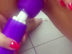 Blonde wife back from trip, horny as hell, fucks in hotel bathroom. Want to see?