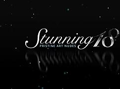 Stunning blonde teen stripping in black corset 😍