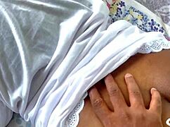 i catch my brunette neighbor watching porn and fuck her hard before her husband gets home