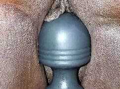 Ebony BBW In 50 Shades Of Chocolate Squirt Storm With Toys