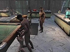 fo4 pool table party with fucking and cute brunettes