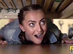 stuck under bed? two petite babes get rescued by thick cock hero for silly threesome 😜