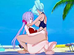 Cagliostro, chris yukine, maria cadenzavna eve in intense futanari sex