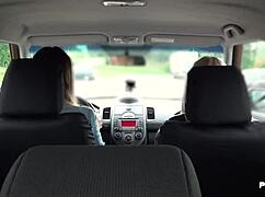 euro les caught pussylicking their driving teacher in public