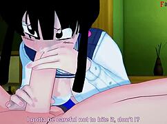 Chichi's Passionate Encounter with Goku and Gohan in Dragon Ball Zex