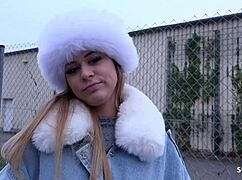 German scout picks up sweet Latina tourist Bella for a rough public fuck in Berlin.