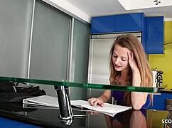 Petite ginger marissa mae gets seduced into rough sex by her step mom's huge friend.