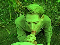 couple helps twink friend in cornfield