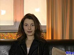 Masturbating Eurobabe in Heels Wanks Old British Bloke During Interview