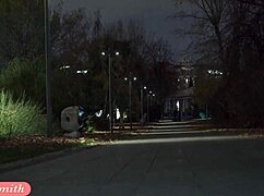 Russian Beauty Jeny Smith Strolls Public in See-Through Tights Showing Pussy