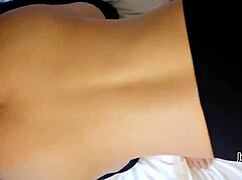 shemale gets pounded doggy style in tight stockings