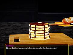 Redhead milf in erotic anime game with big tits 😏