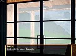 Redhead milf in erotic anime game with big tits 😏