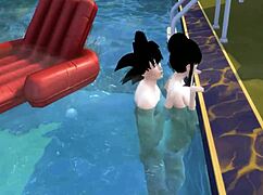 in dragon ball hentai, mothers and wives get fucked by sons in a wild pool orgy with assfucking and ntr