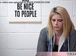 Cute blonde shoplifter madison keeps stealing stuff