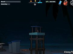 Intense Public Beach Reverse Gangbang With Friends Kissing And Fucking Pierced Tits