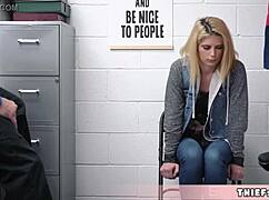 Cute blonde shoplifter madison keeps stealing stuff