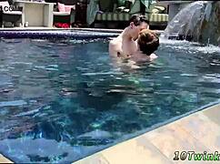 this guy is watching gay porn and hentai, masturbating while imagining a creampie scene with another man.