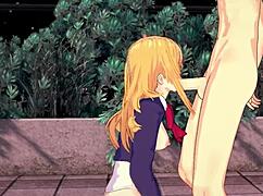 Hoshino Ruby From Oshi No Ko Gets Blowjob, Handjob, and Cumshot in Hentai