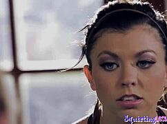 Fingered beauty squirts hard after a calming meditation session