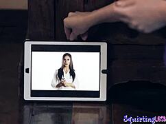 Fingered beauty squirts hard after a calming meditation session